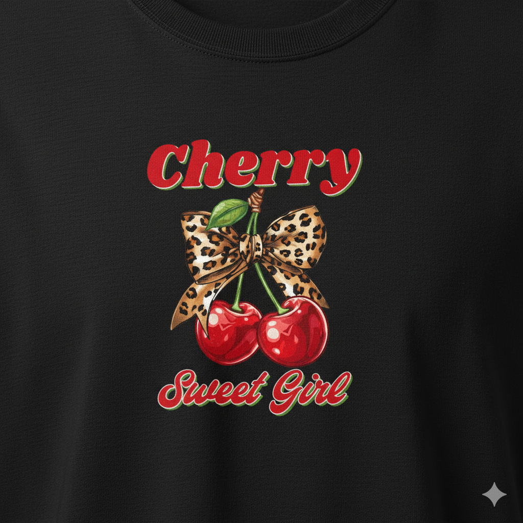 🍒 Cherry Sweet Girl Graphic Tee – For the Bold &Sweet!