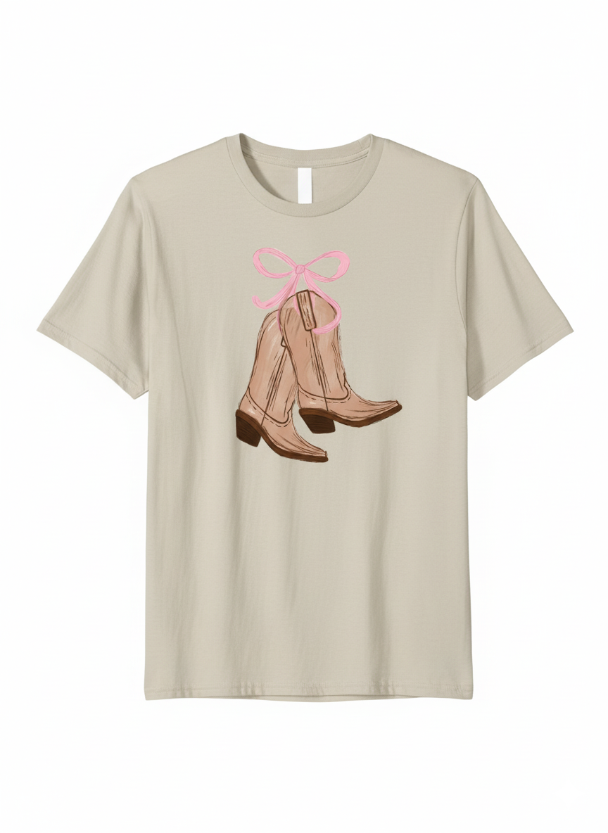 Boots & Bows – Cowgirl Cute Printed Tee