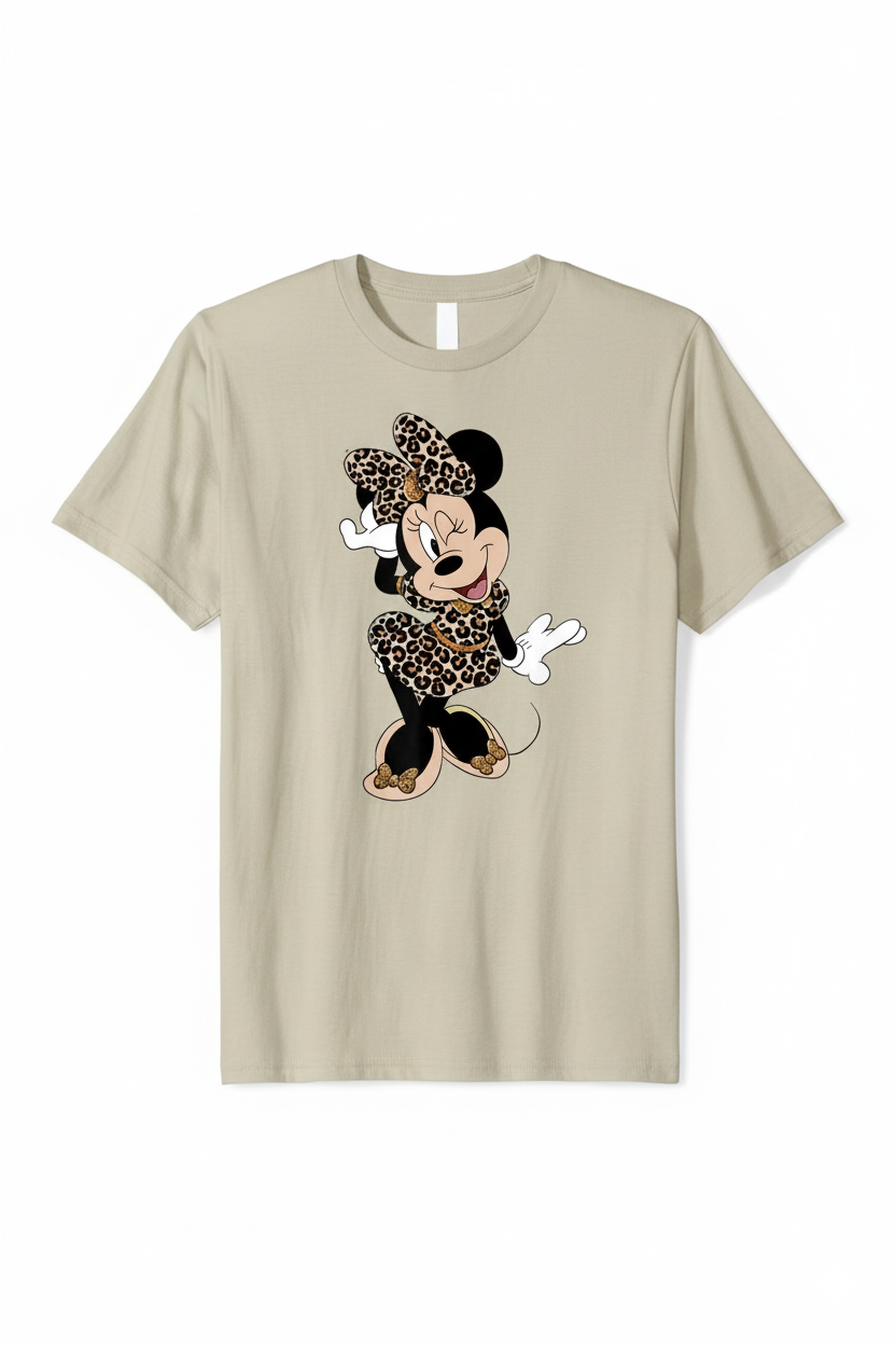 🐆 Minnie Leopard Chic Tee – Fun Meets Fashion!