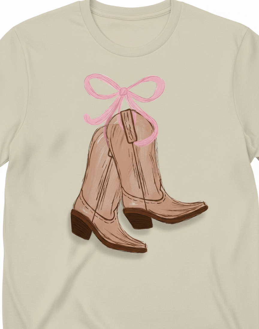 Boots & Bows – Cowgirl Cute Printed Tee