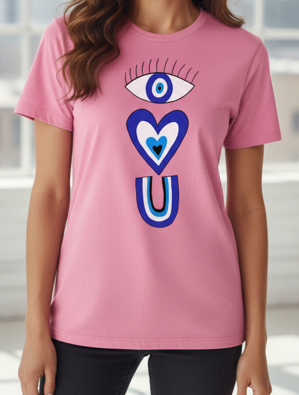 💙 I Love You Tee – Evil Eye Edition