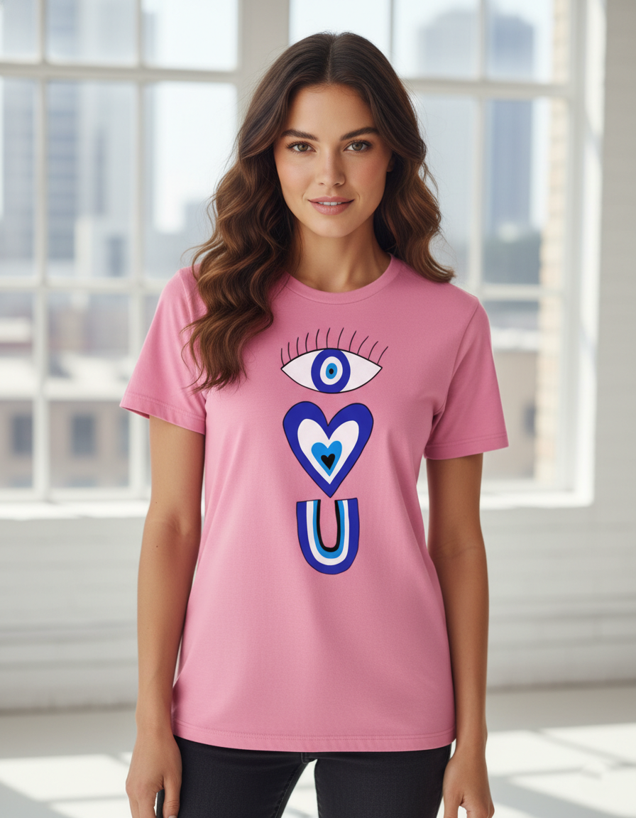 💙 I Love You Tee – Evil Eye Edition