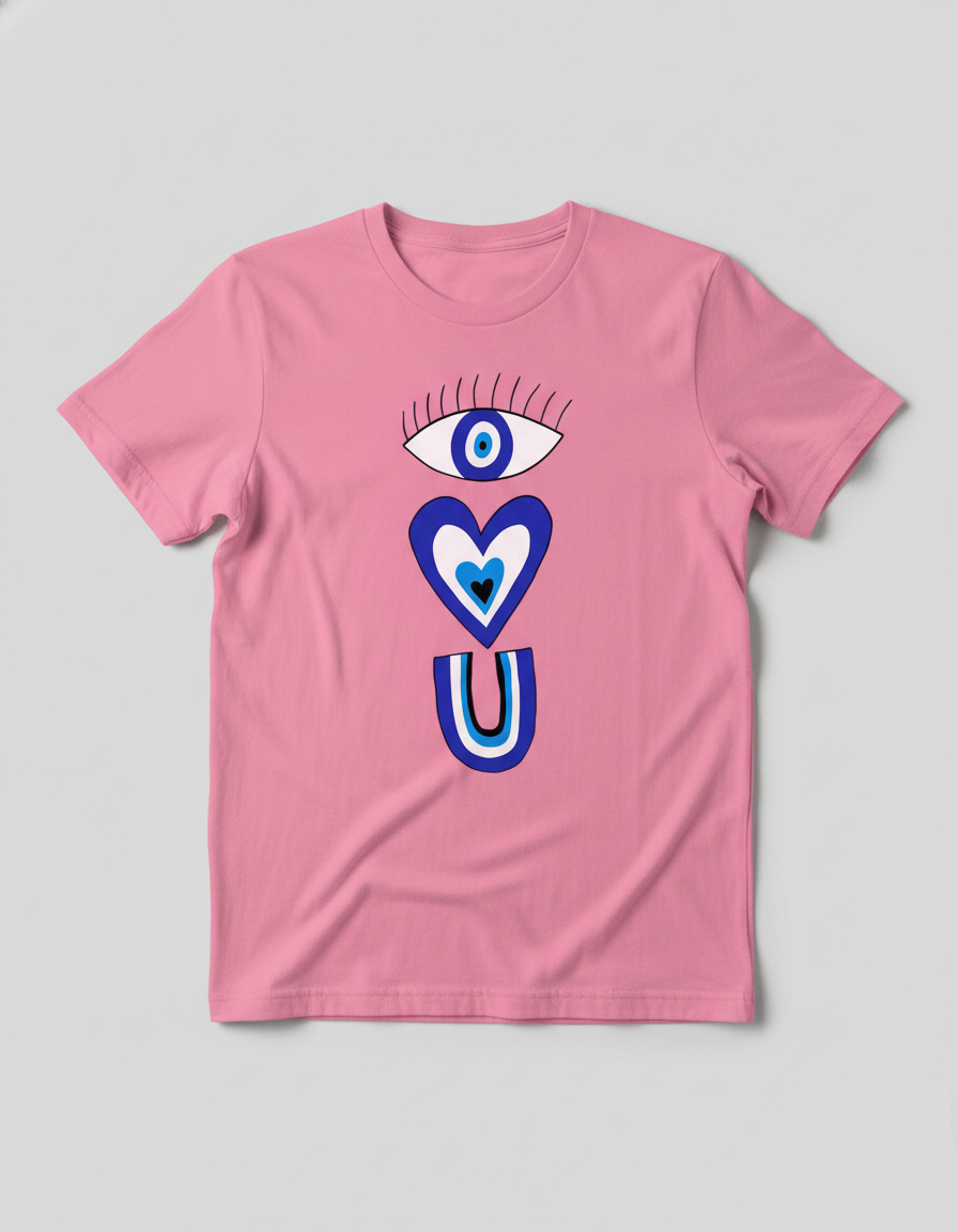 💙 I Love You Tee – Evil Eye Edition