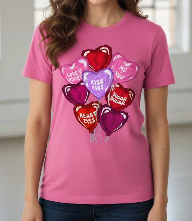 💗 Love Pop Tee – Candy Heart Balloons