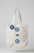 Pure Aura Tote – Handcrafted Evil Eye Canvas Bag