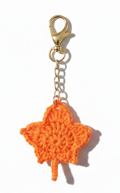 Maple leaves crochet charm