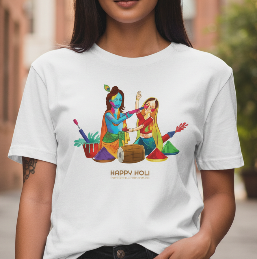 🌸🎨 “Rang Utsav” Happy Holi Art Tee