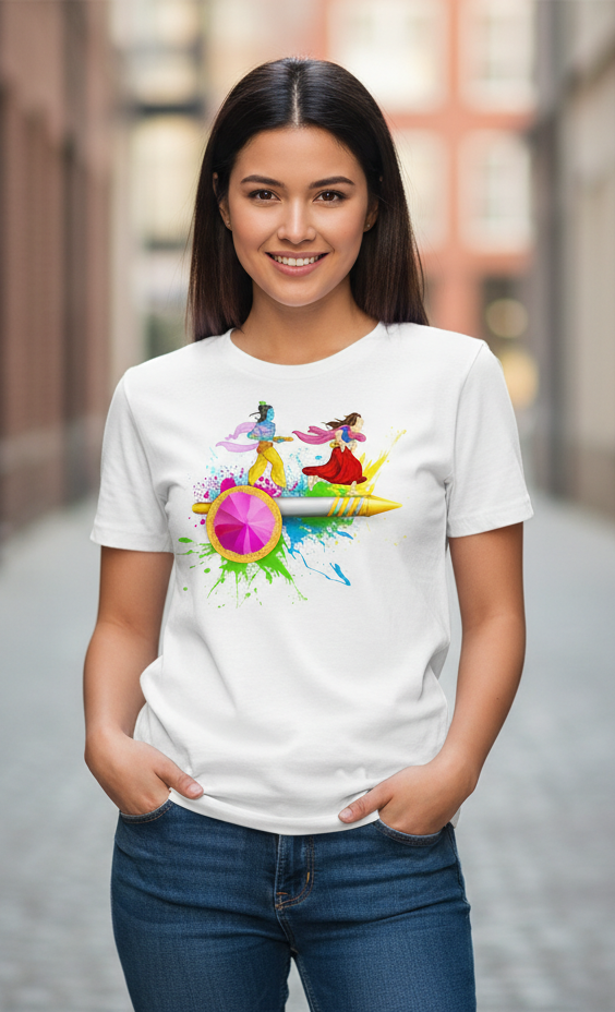 🌸🎨 “Rang Utsav” Happy Holi Art Tee