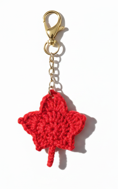 Maple leaves crochet charm