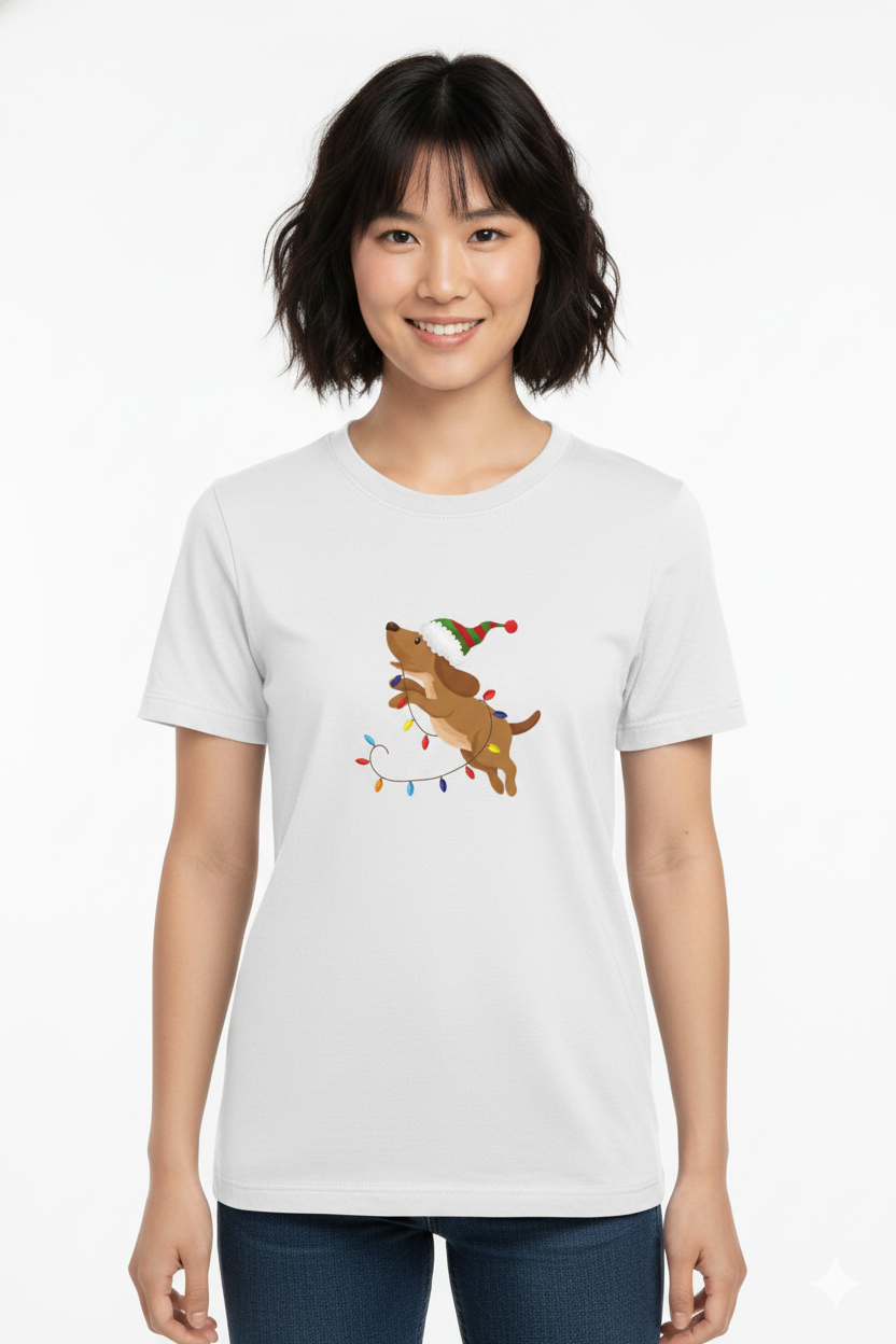 Jingle Pup Christmas Lights Tee
